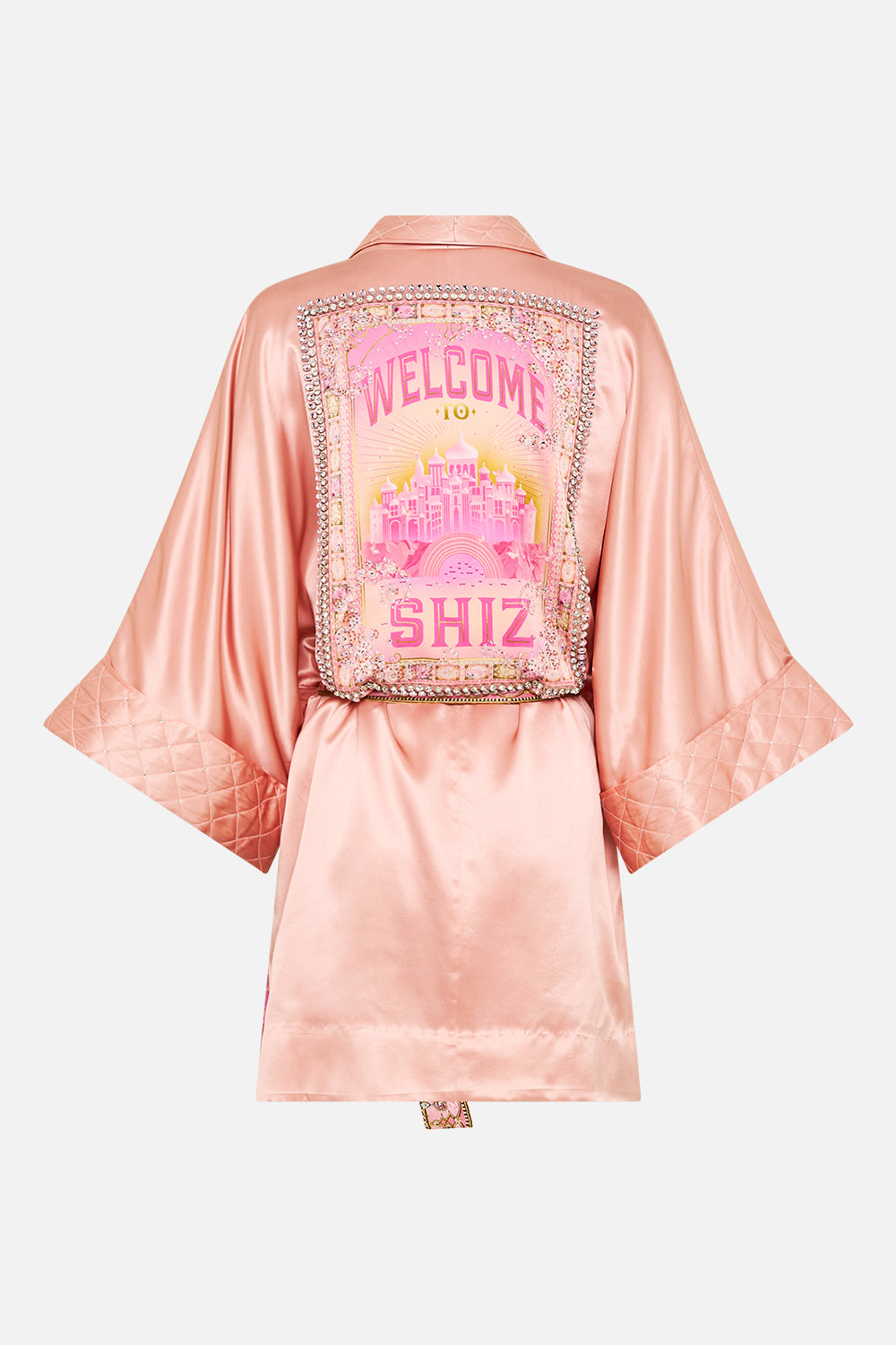 CAMILLA Robe with Narrow Collar in Totally Ozmopolitan Print