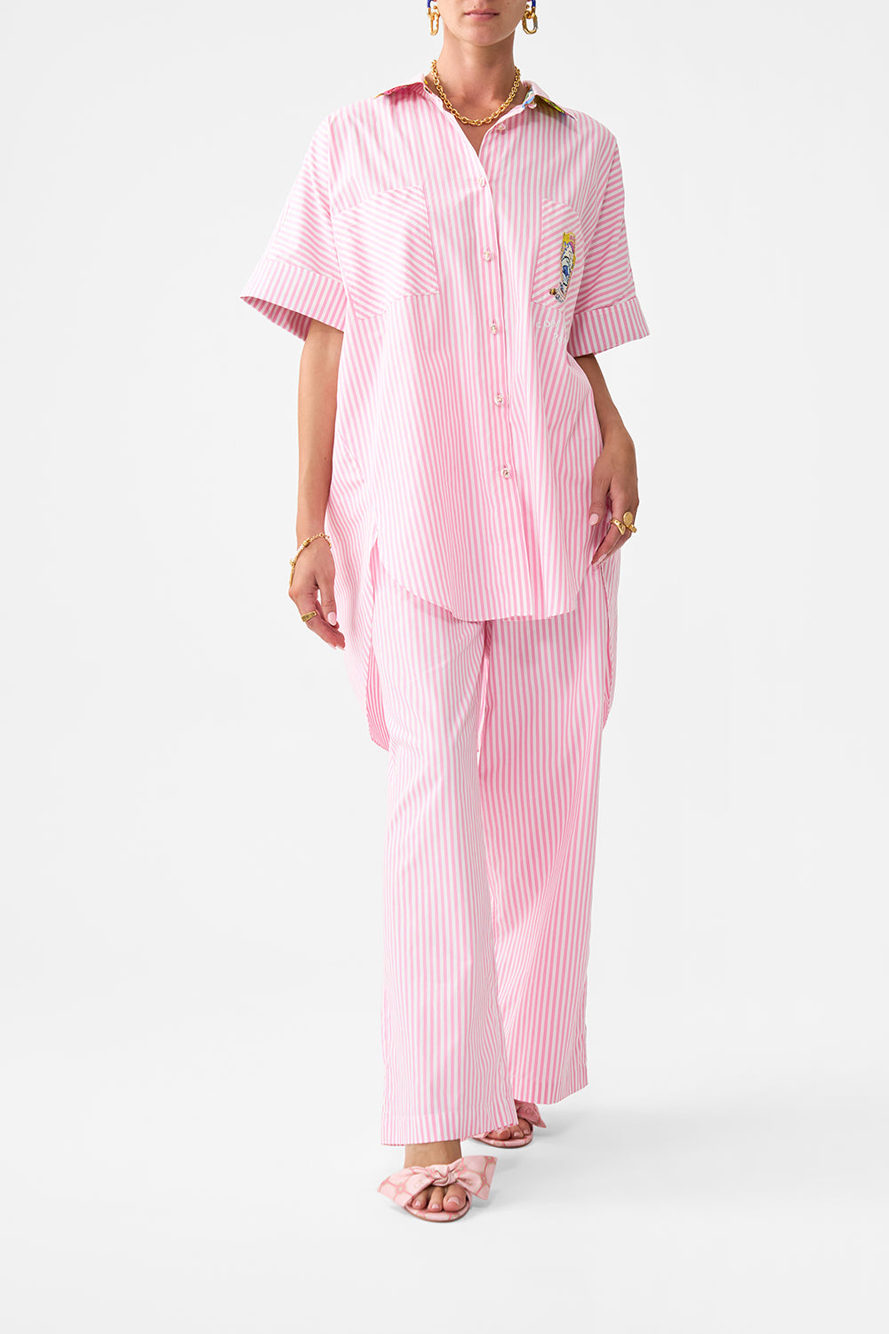 BUTTON FRONT LOUNGE PANT SALTY SPLENDOUR