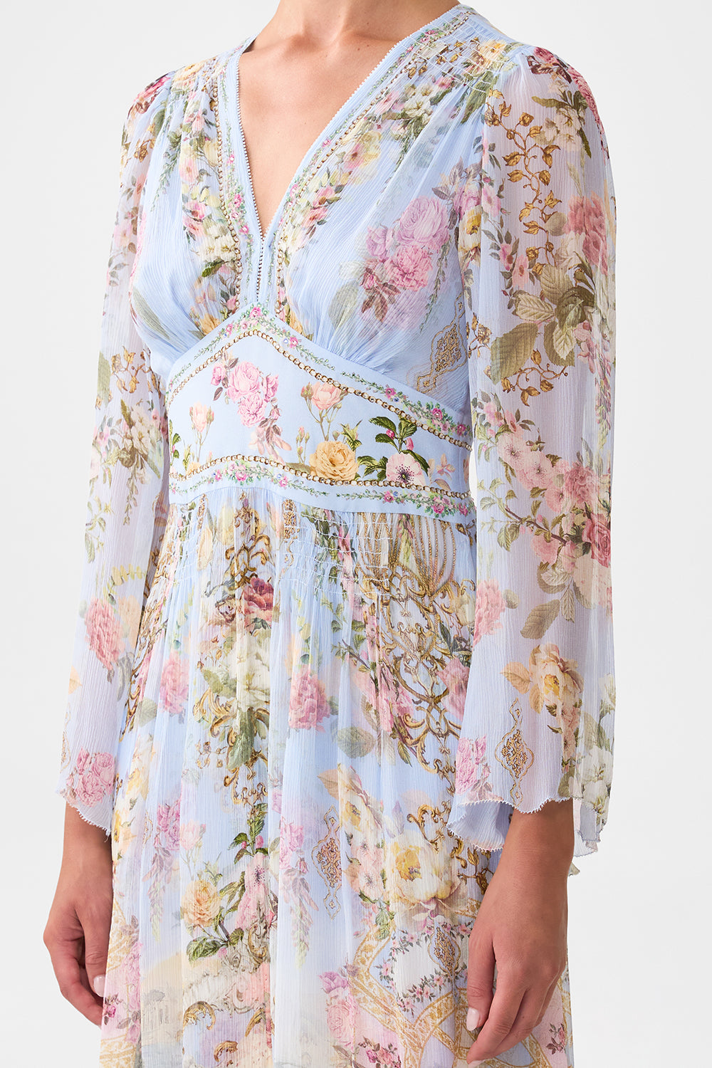 FLARED SLEEVE DRESS TILED IN TIME