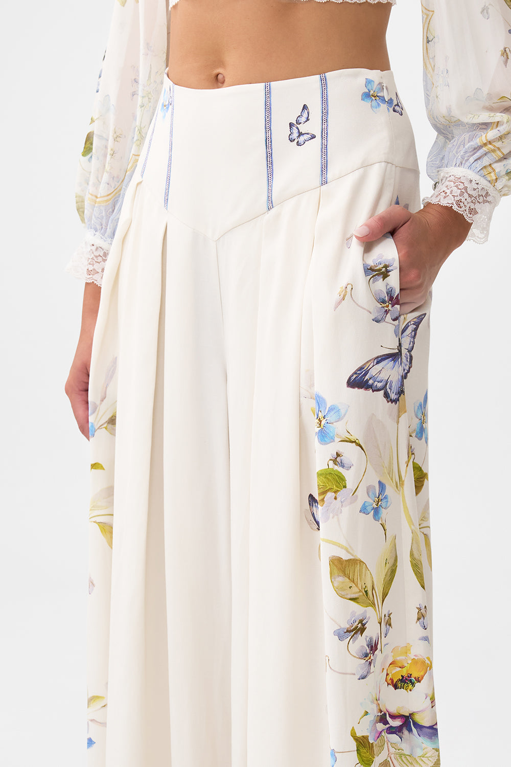 CORSET WAIST WIDE LEG PANT BOTANICAL BALLADS