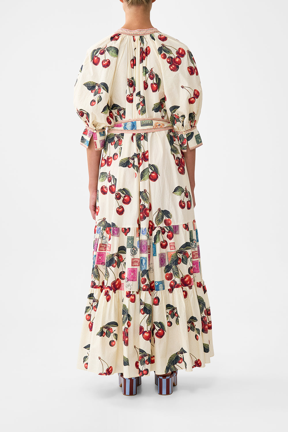 TIERED SHIRT DRESS WITH SHORT SLEEVE NOTES FROM THE ROAD