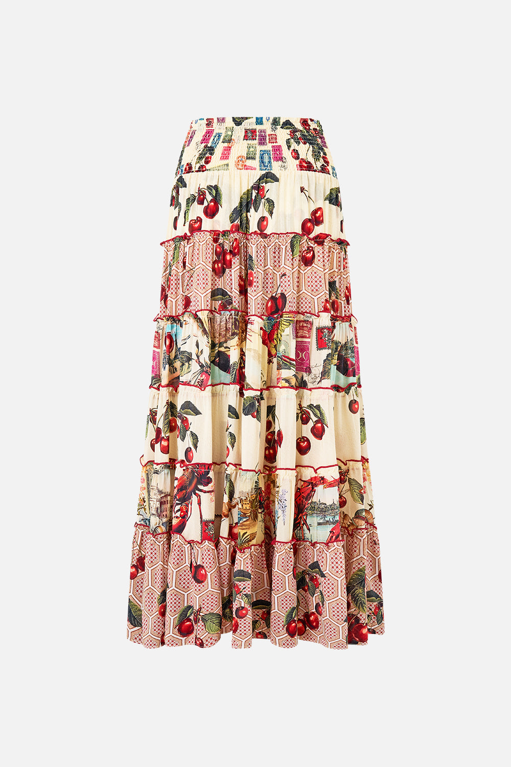 SHIRRED WAIST TIERED CIRCLE SKIRT NOTES FROM THE ROAD