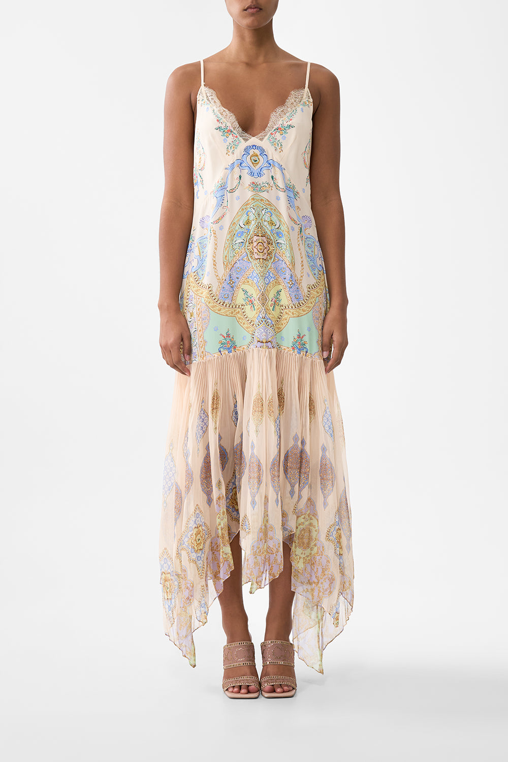 MINIMAL SLIP WITH PLEATED CHIFFON SKIRT EAST OF ISTANBUL