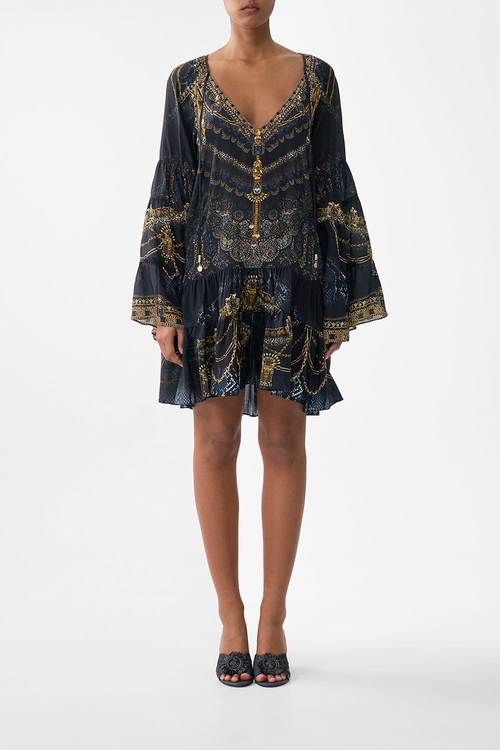 A-LINE GATHERED PANEL DRESS SONG OF THE SOLSTICE