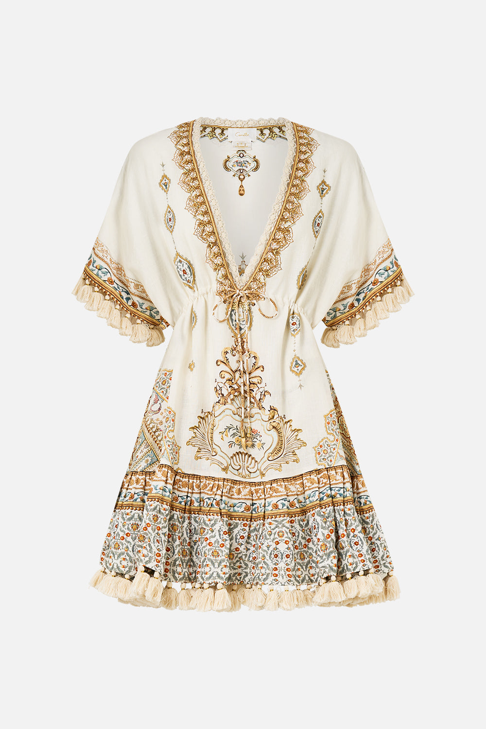 SHORT V NECK EMBROIDERED DRESS OTTOMAN DYNASTY