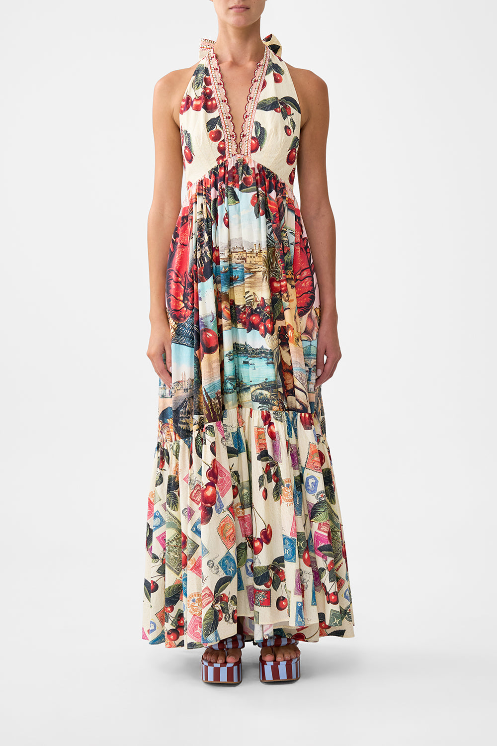 RUFFLE HEM HALTER DRESS NOTES FROM THE ROAD