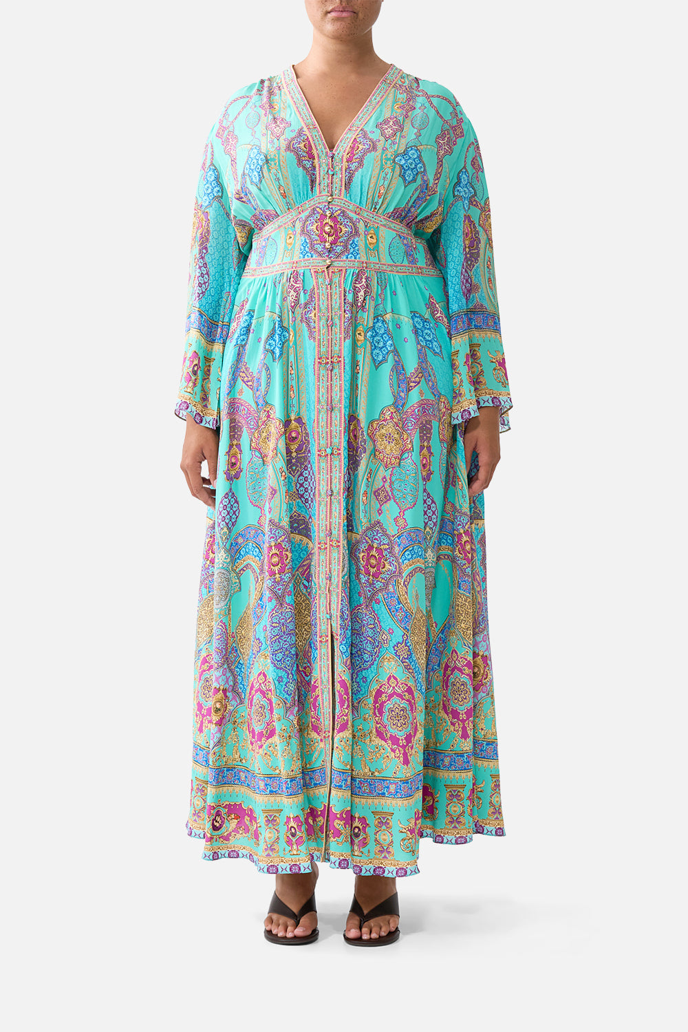 KIMONO SLEEVE DRESS WITH SHIRRING DETAIL THE CONCUBINES CORRIDOR