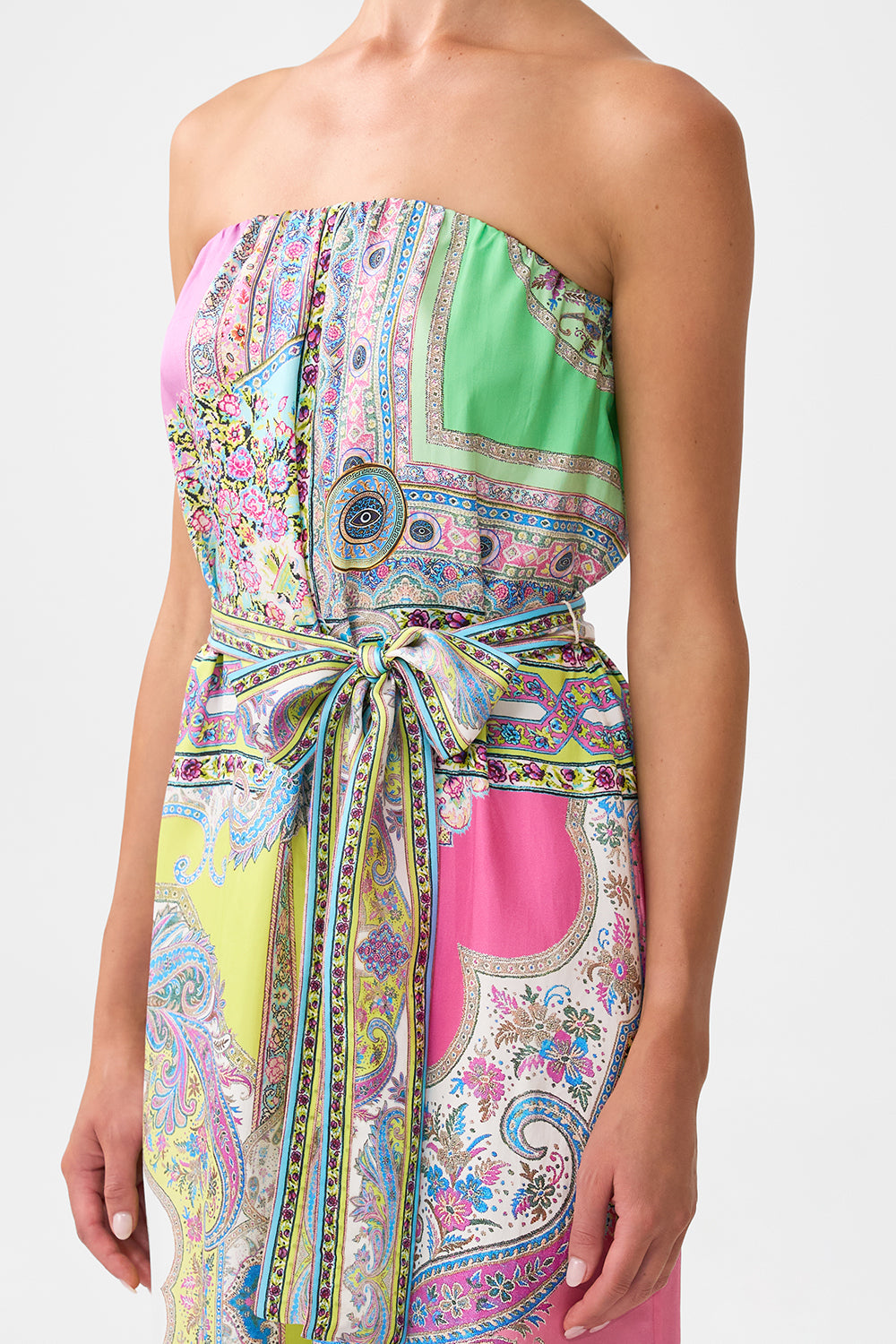 TIE WAIST STRAPLESS JUMPSUIT MAGIC CARPET RIDE