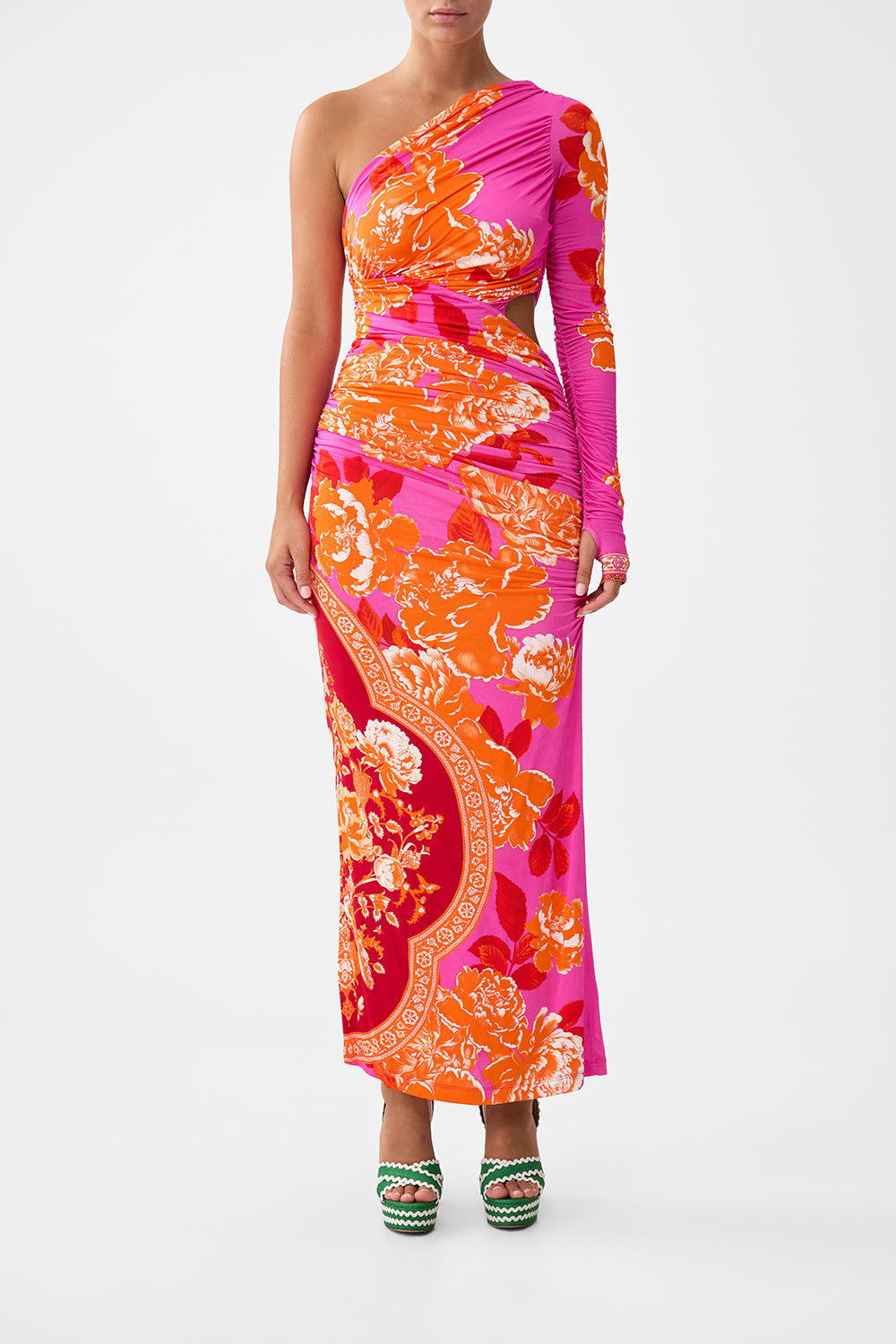 ONE SHOULDER JERSEY CUT OUT DRESS TILES OF TÜRKIYE