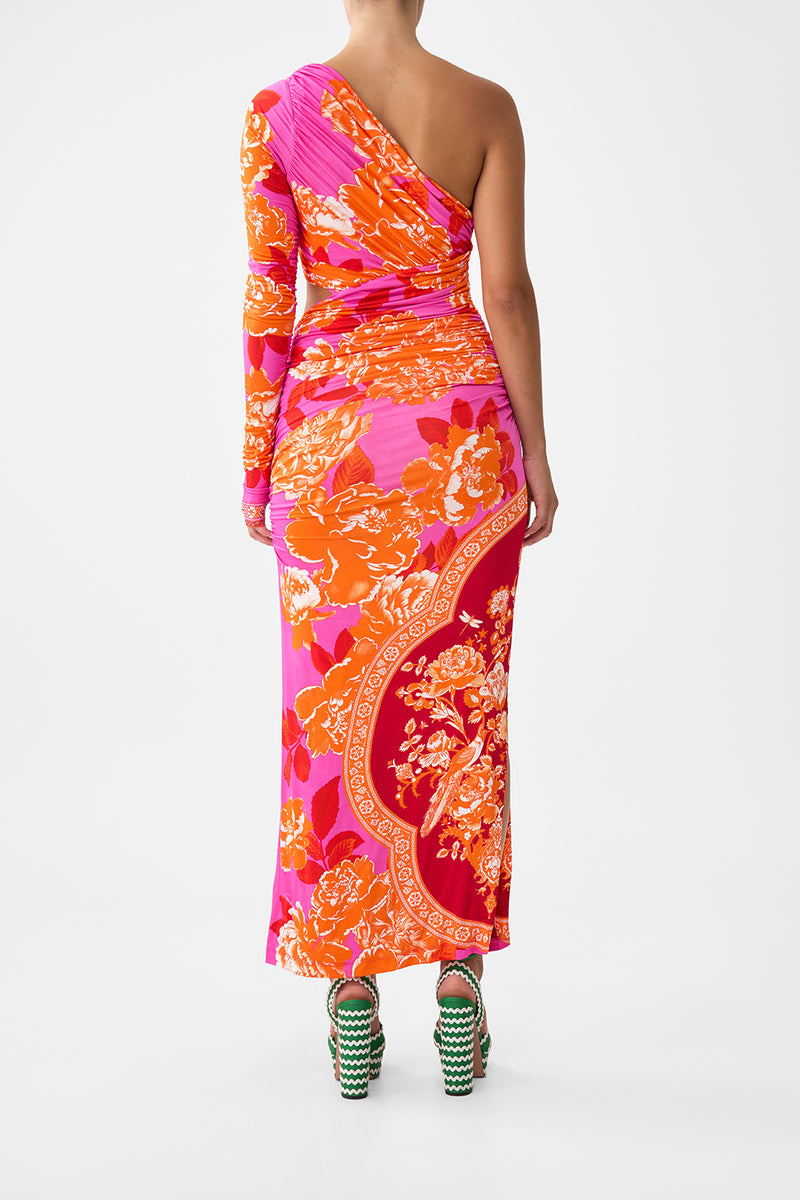 ONE SHOULDER JERSEY CUT OUT DRESS DESERT VISIONS