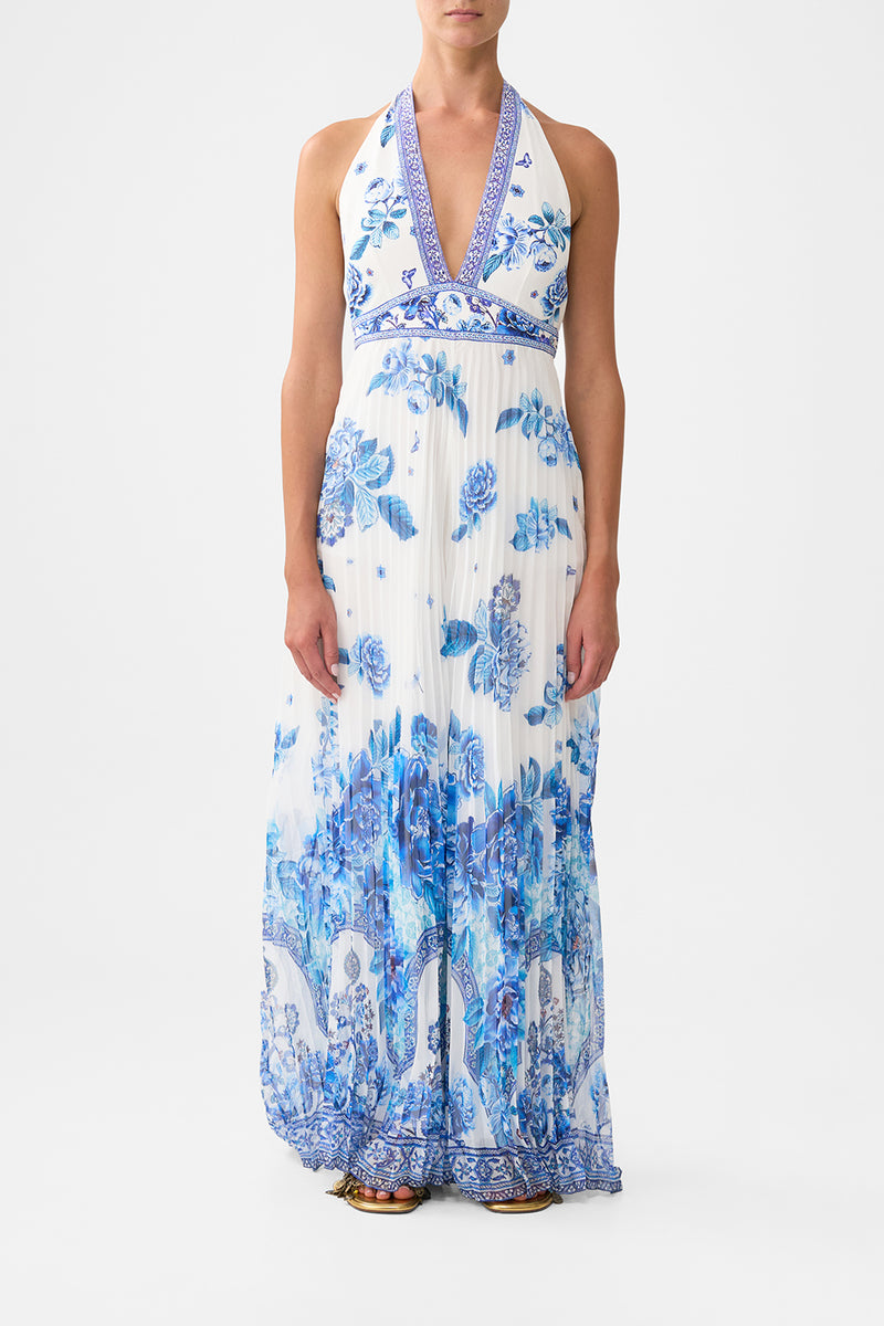 TIE NECK HALTER JUMPSUIT CAMDEN MOON