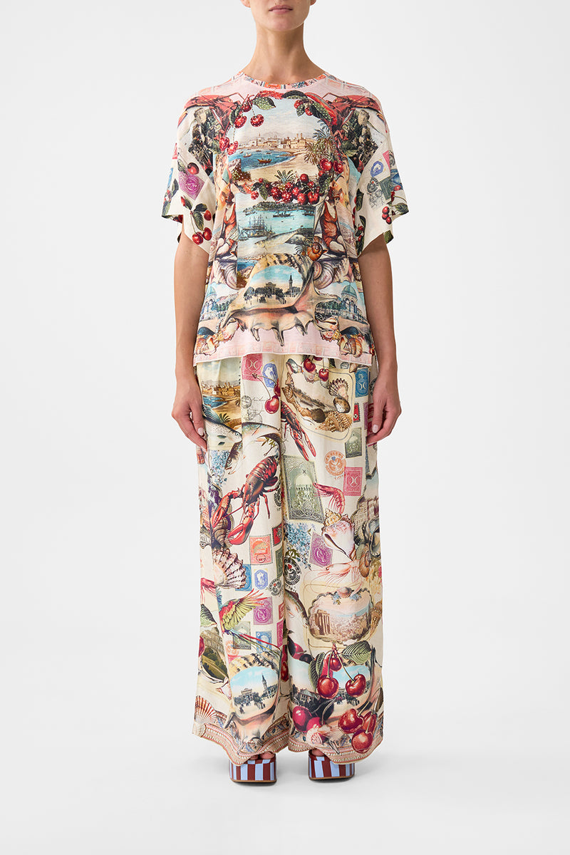 Notes From The Road Panelled Side Split Tee | CAMILLA AU  CAMILLA