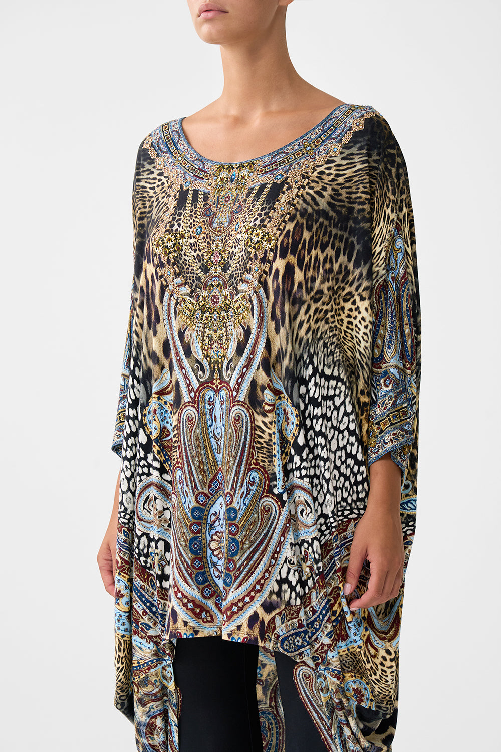 JERSEY SCOOP BACK HEM DRESS ISTANBUL ANIMALIA