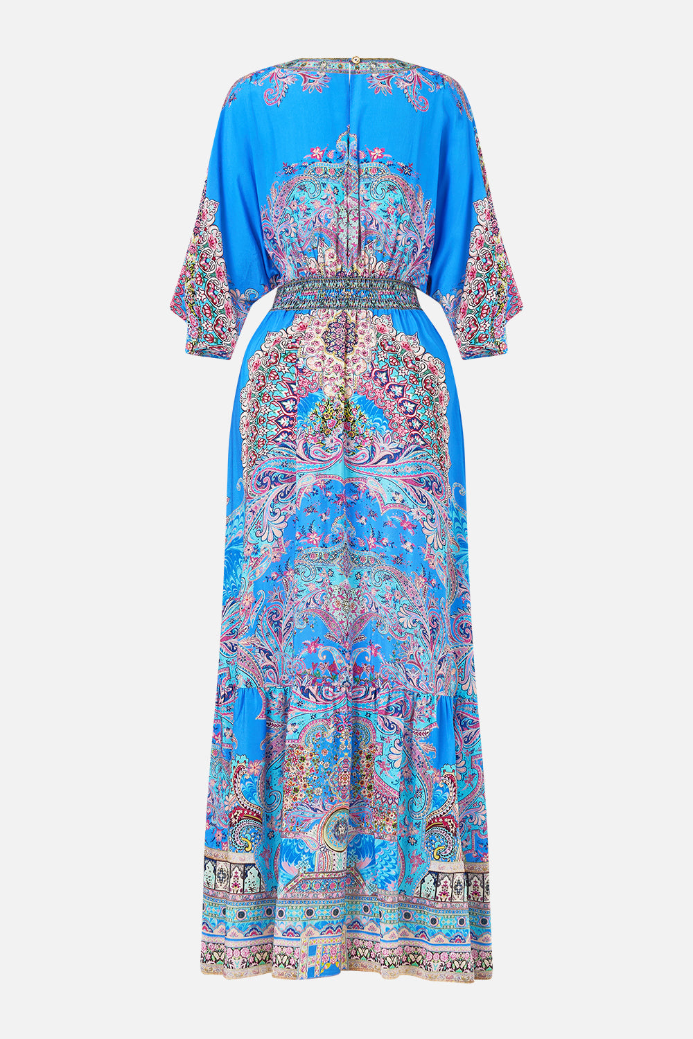 WAISTED DRESS WITH HEM RUFFLE FOOTSTEPS IN FOLKLORE