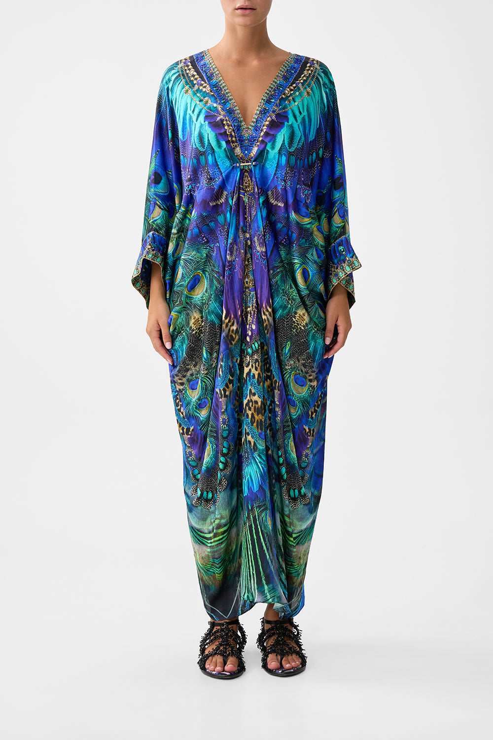PIERCED V NECK KAFTAN COSMIC ZOOLOGY