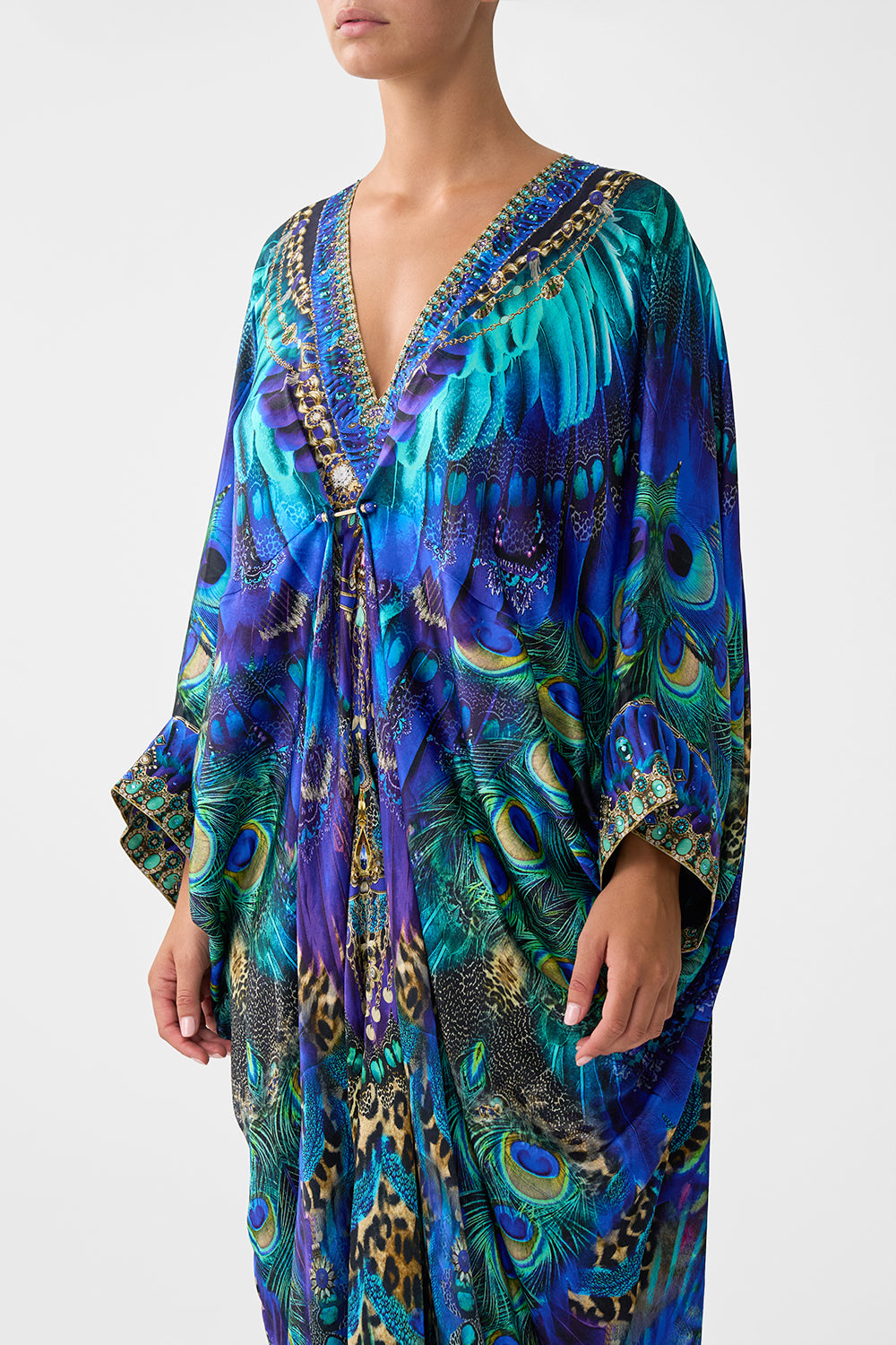 PIERCED V NECK KAFTAN COSMIC ZOOLOGY