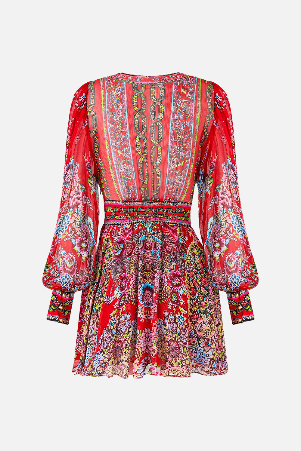 SHORT DRESS WITH BLOUSON SLEEVE ARTISANS OF ANATOLIA