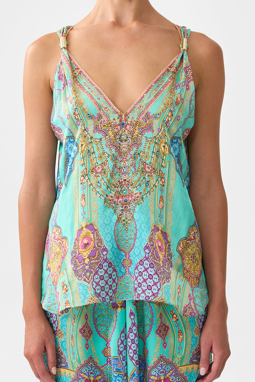 TANK TOP WITH STRAP BEAD DETAIL THE CONCUBINES CORRIDOR