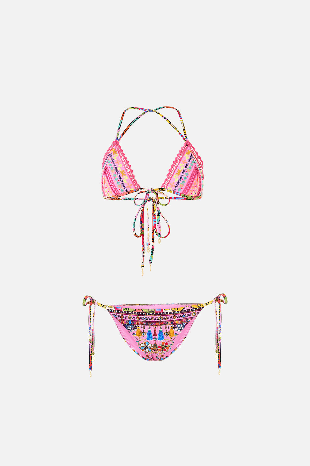 EMBROIDERED TRI BIKINI PATCHWORK PANORAMA