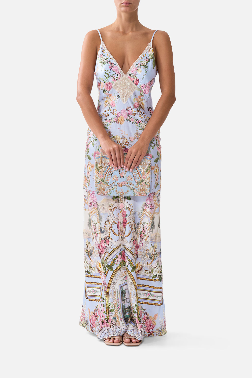 SMALL CANVAS CLUTCH TILED IN TIME