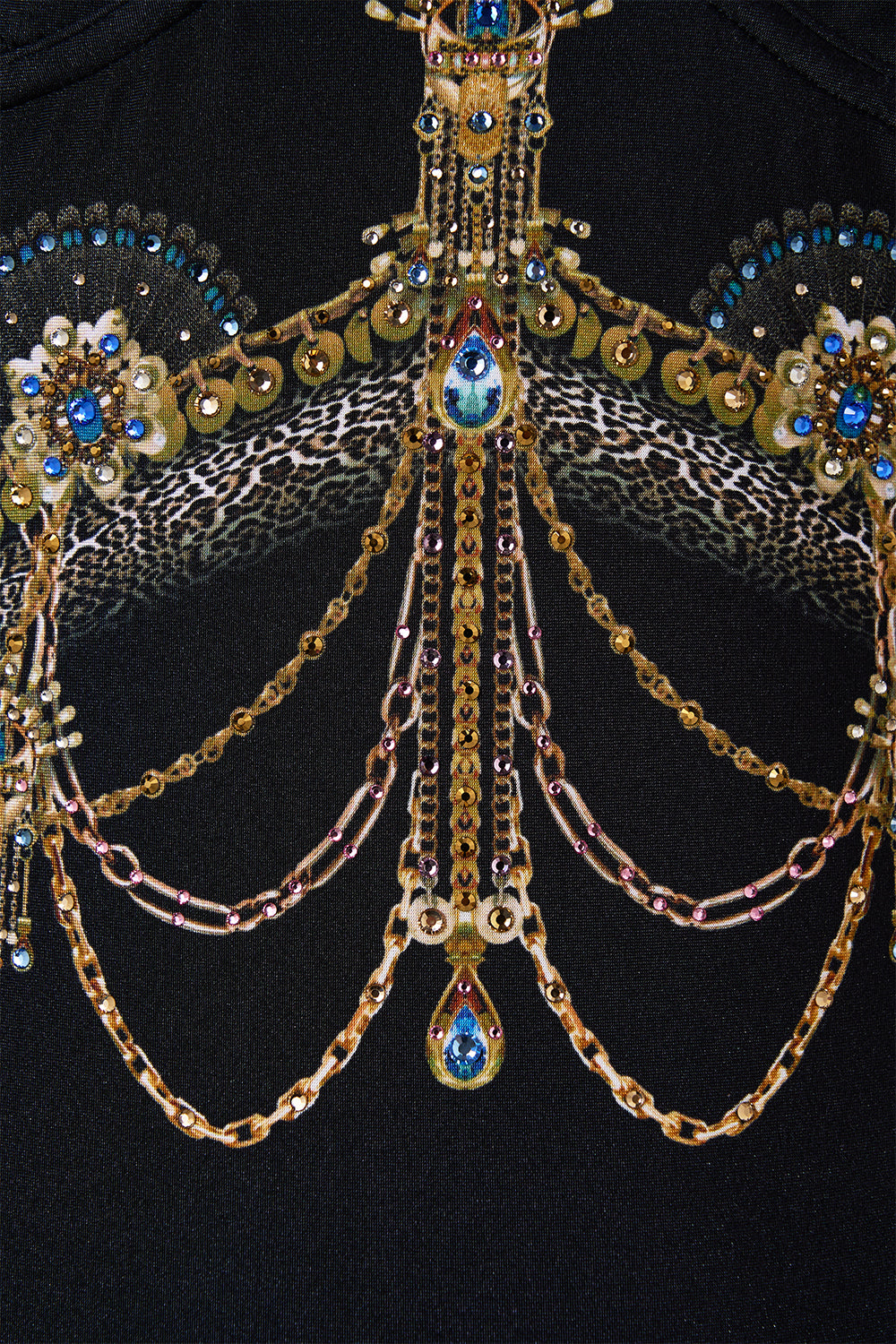 HIGH NECK HALTER UNDERWIRE ONE PIECE WITH CHAIN SONG OF THE SOLSTICE