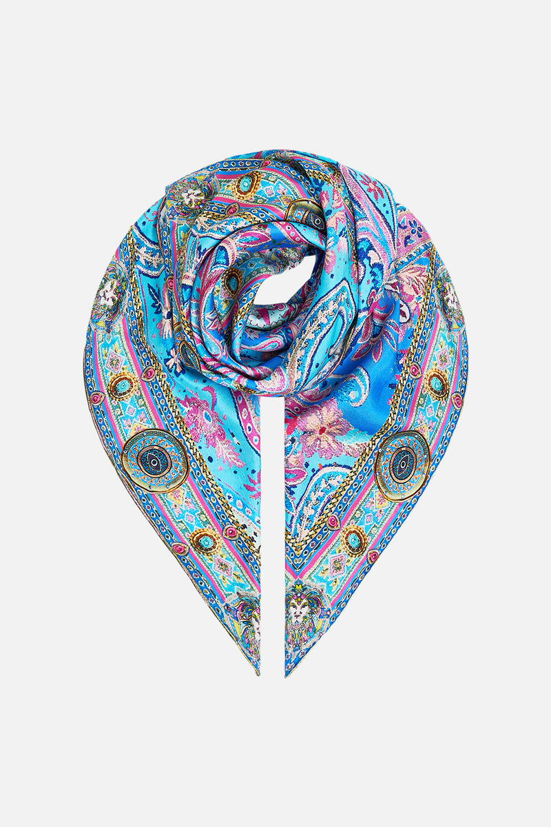 LARGE CRYSTALLED SILK SQUARE SCARF HIGH CLASS HOOKAH