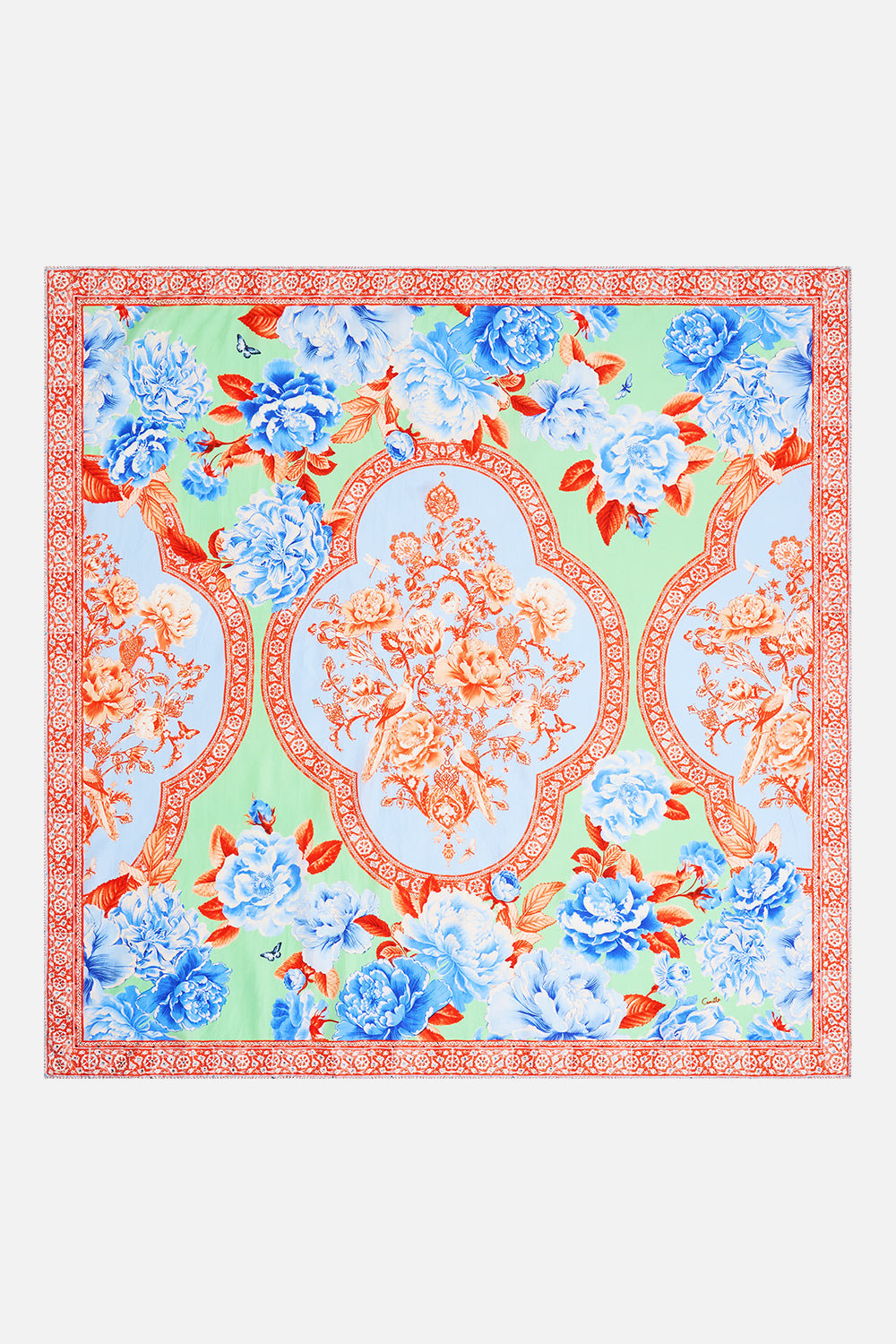 LARGE CRYSTALLED SILK SQUARE SCARF TOPKAPI POP