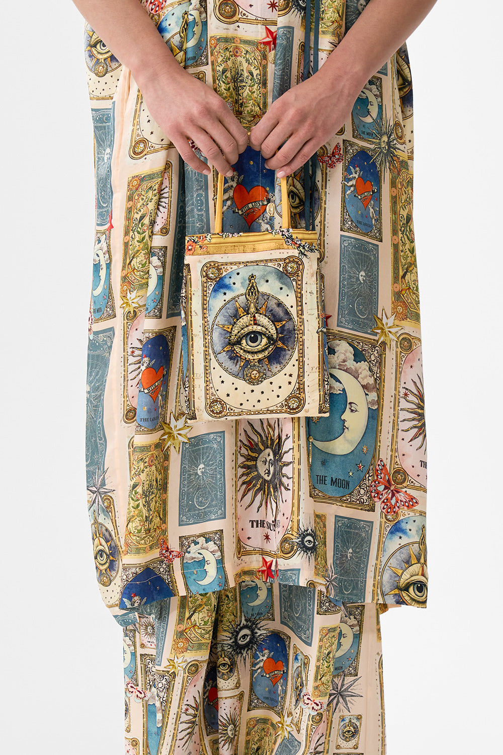 EMBELLISHED MINI TOTE WITH CHAIN STRAP HOUSE OF HOROSCOPES