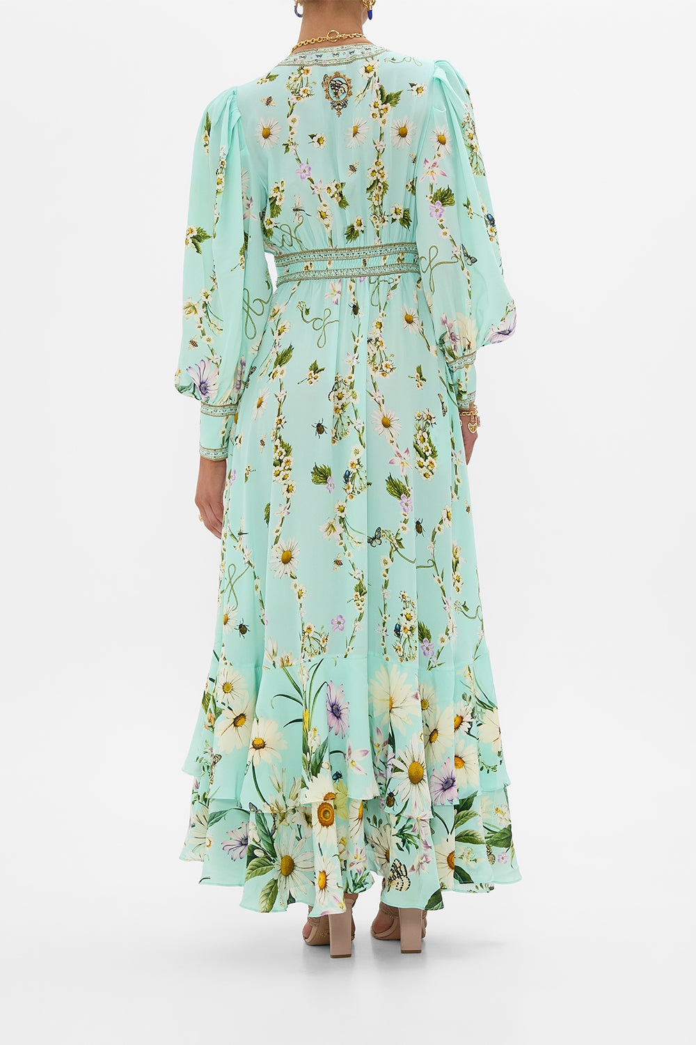 The CAMILLA Long Button Front Dress in our Floral Freefall print.