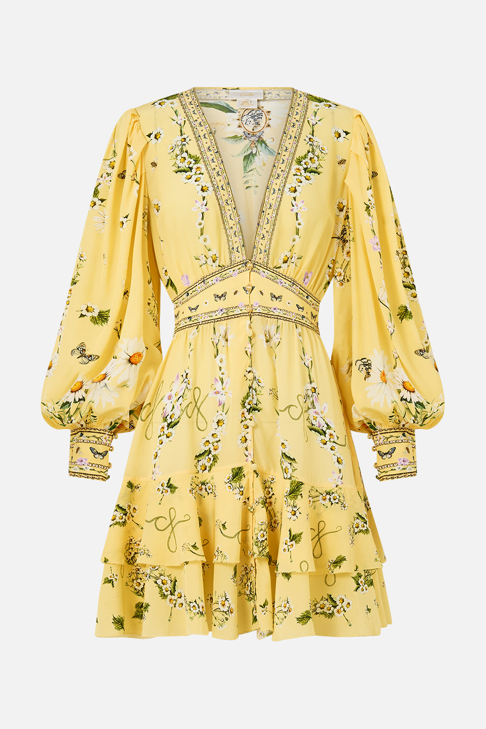 The CAMILLA Button Front Frill Dress in our Daisy Chains print.