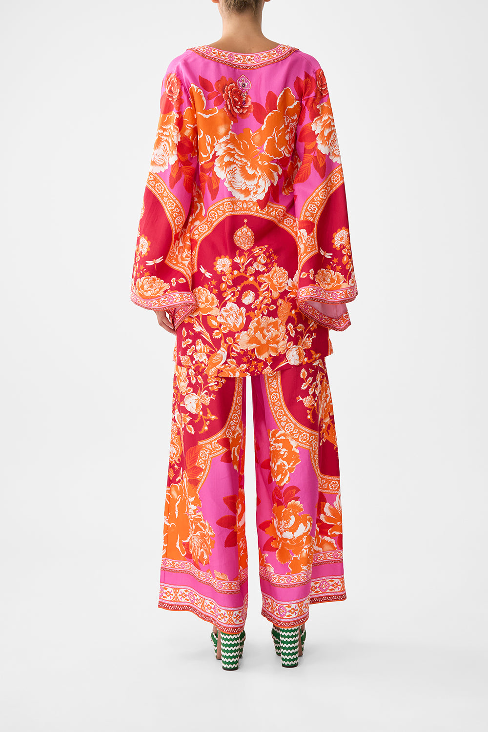 DEEP V NECK HARDWARE SHORT KAFTAN TILES OF TÜRKIYE