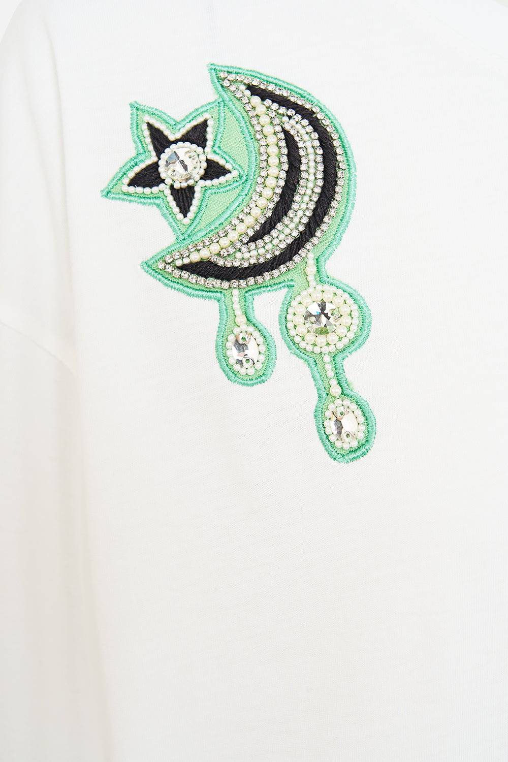 CAMILLA Green/Black Oversized Band Tee- White in Defy Gravity Print