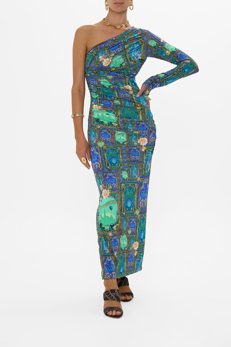 ONE SHOULDER JERSEY CUT OUT DRESS TILES OF TÜRKIYE