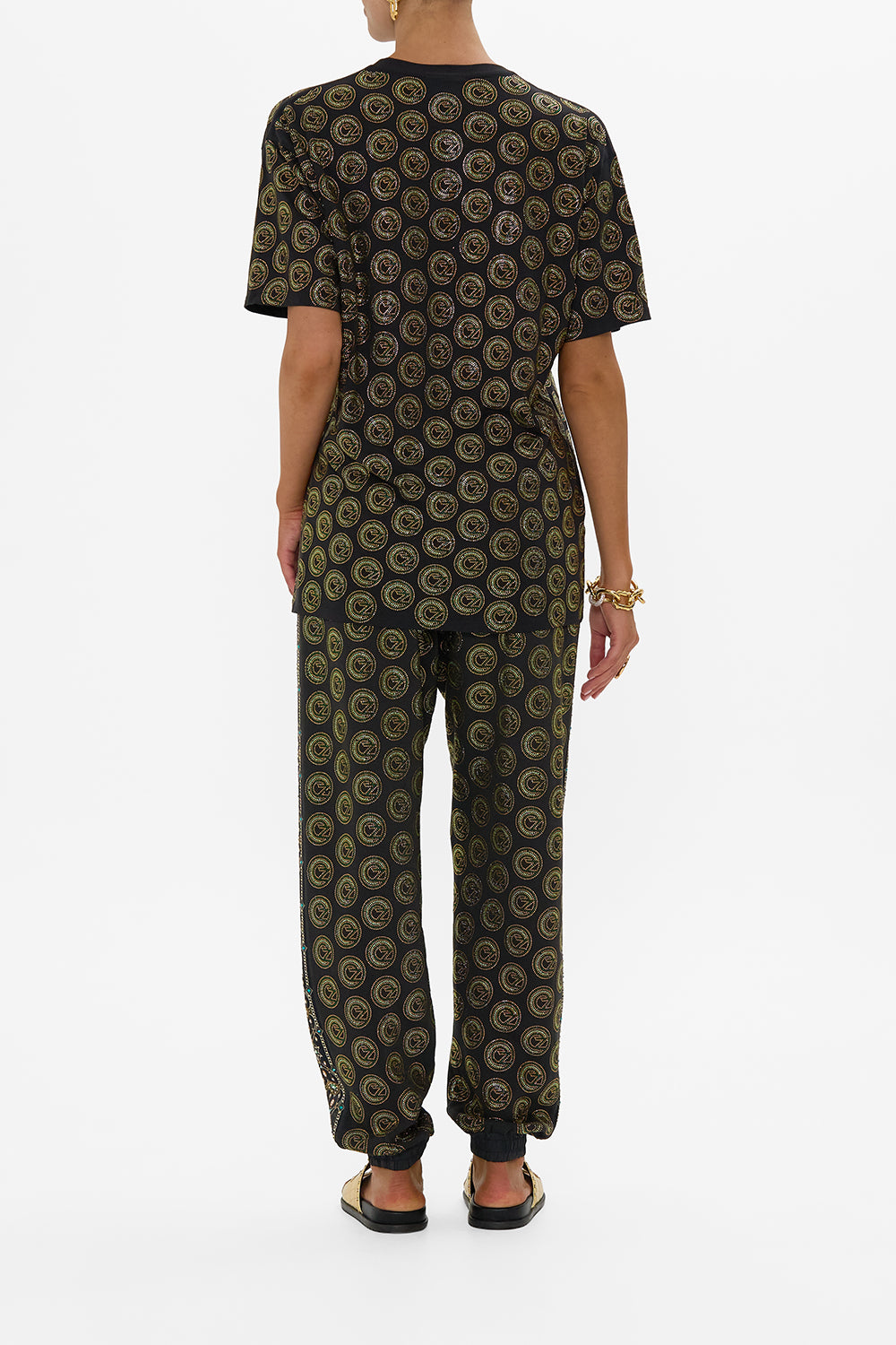 CAMILLA Green/Black Oversized Band Tee- Black in Defy Gravity Print