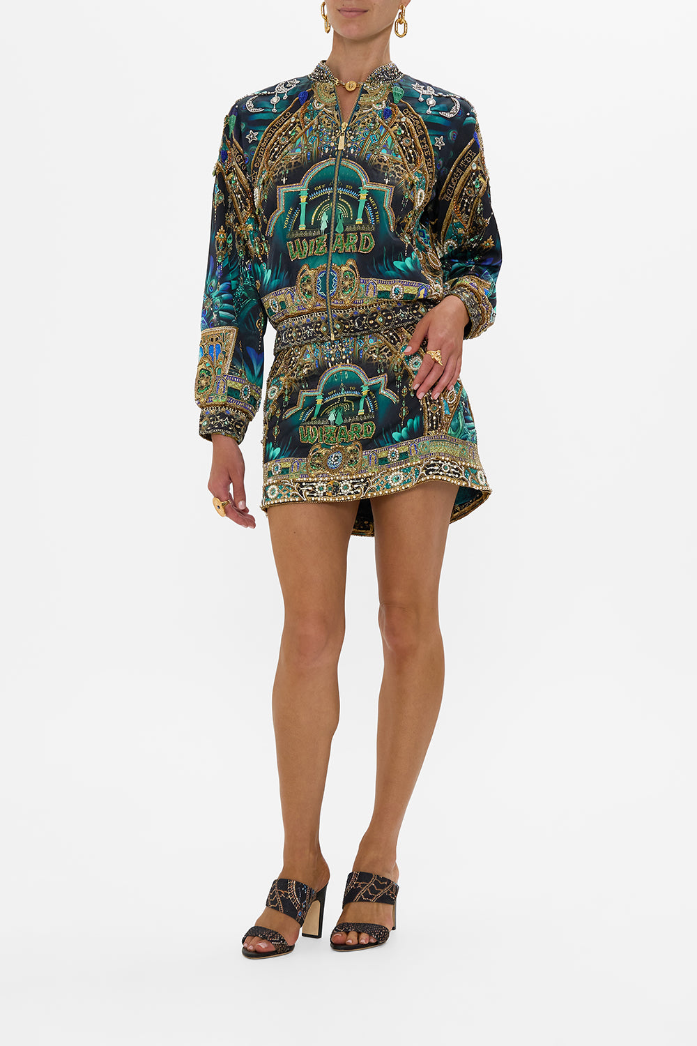 CAMILLA Green/Black Mini Skirt Defy Gravity