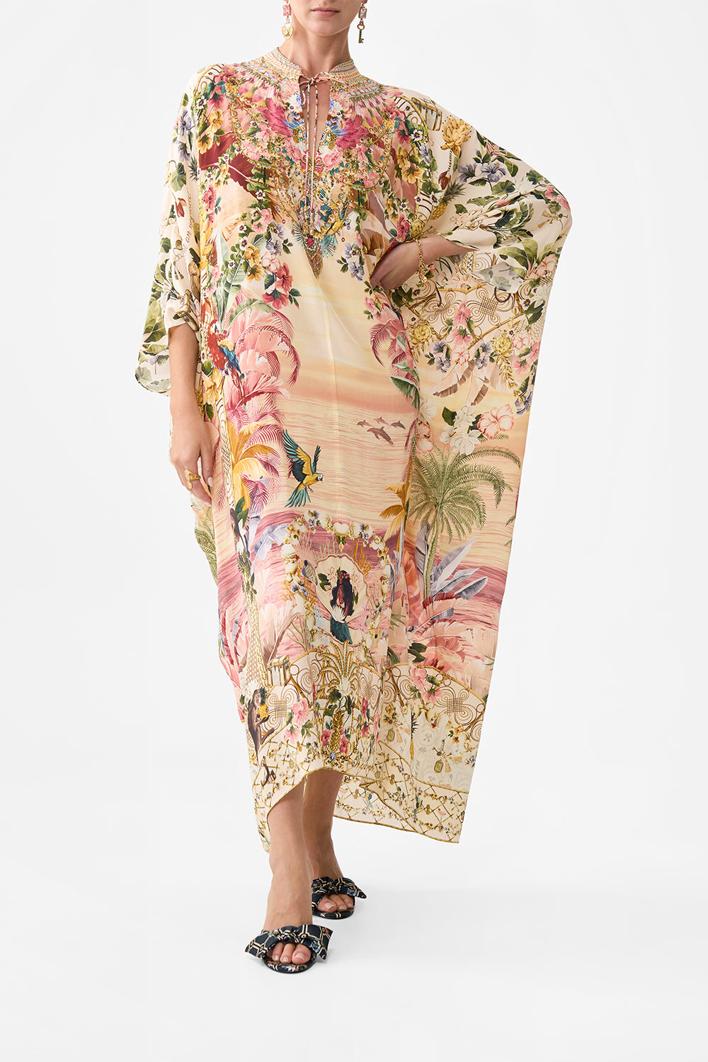 NECK TIE MAXI KAFTAN WELCOME TO THE WHITE LOTUS