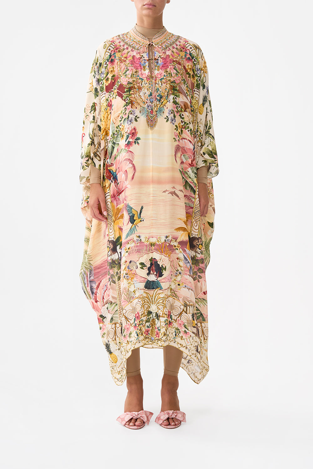 NECK TIE MAXI KAFTAN WELCOME TO THE WHITE LOTUS