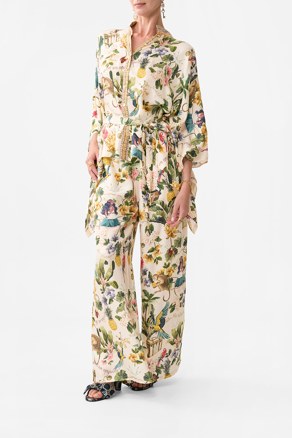 BUTTON THROUGH SCARF BLOUSE WELCOME TO THE WHITE LOTUS