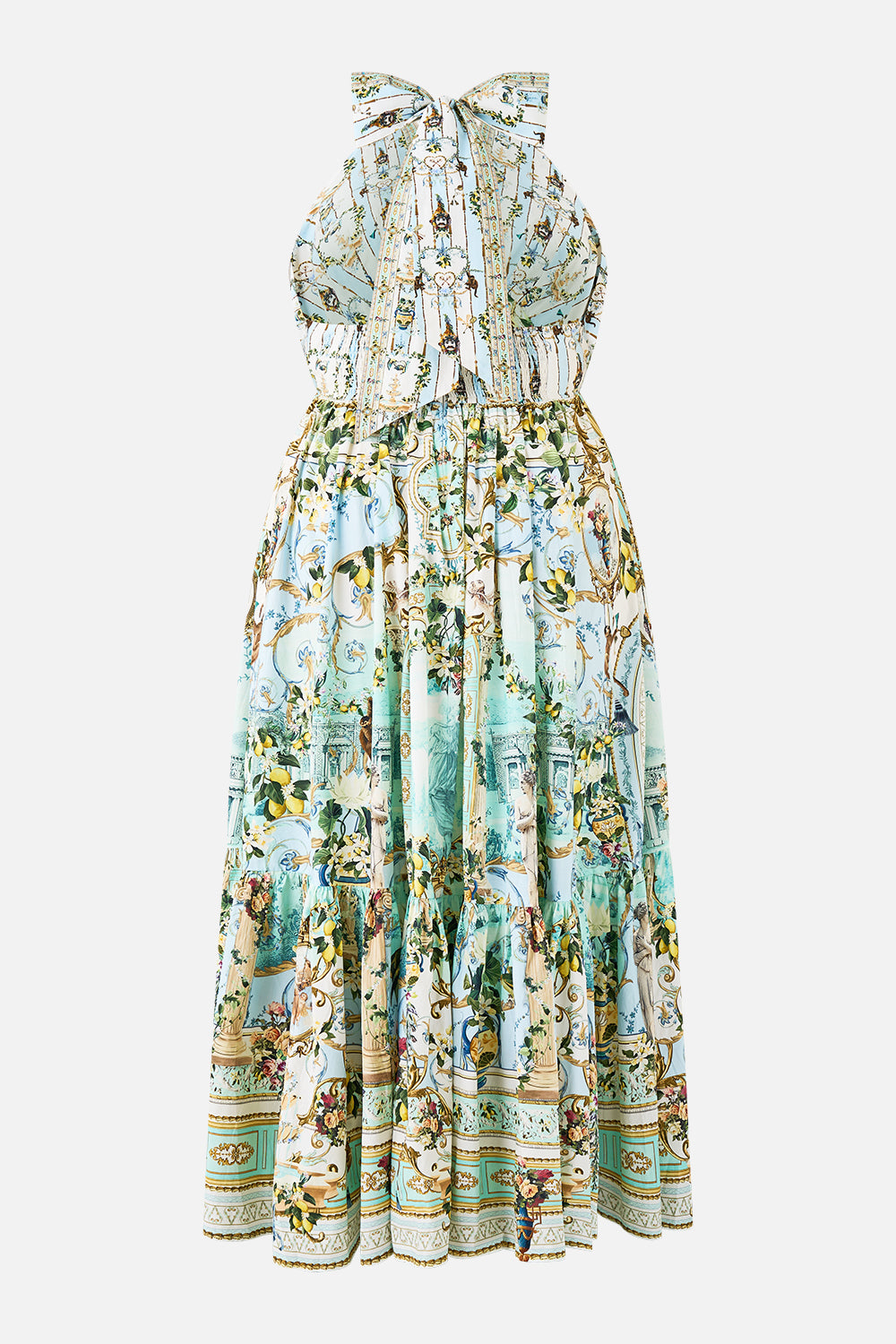 RUFFLE HEM HALTER DRESS VENUS ON A VESPA