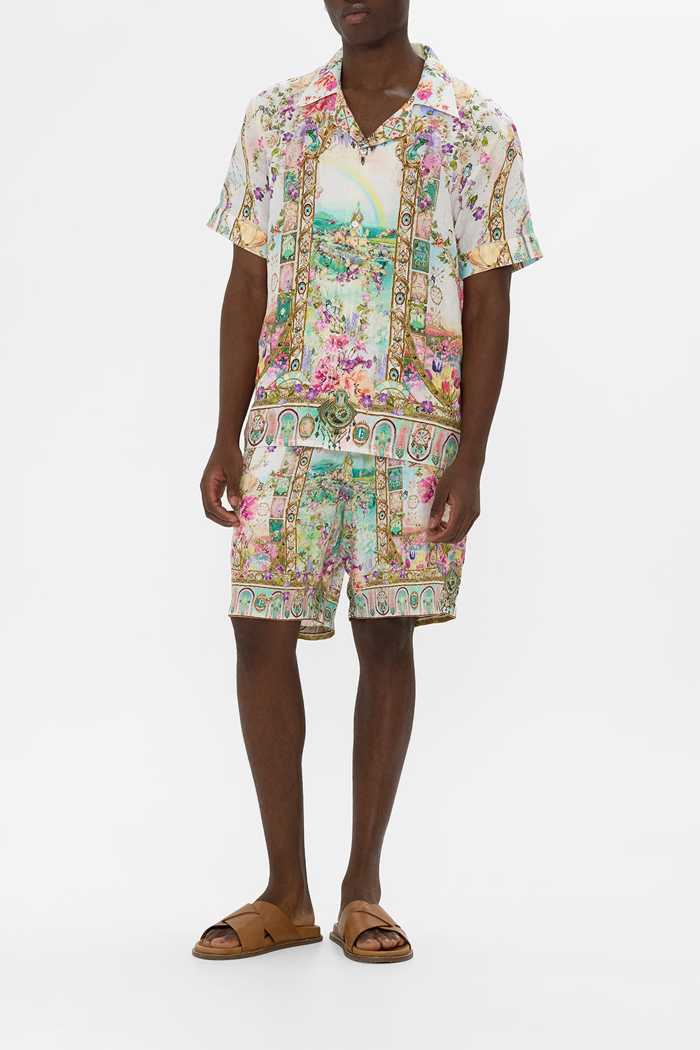 CAMILLA Mid Length Walk Short in Munchkinland print