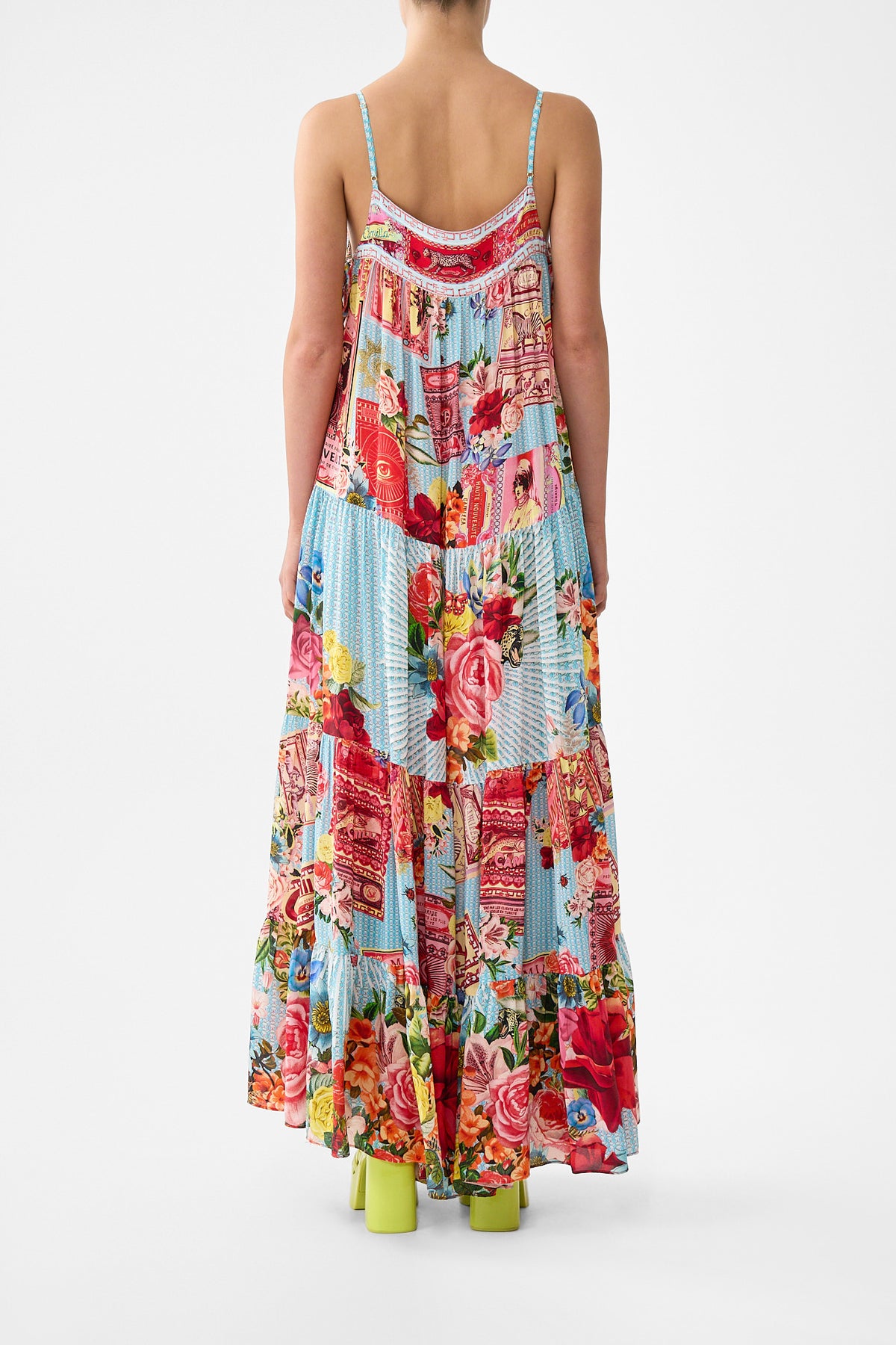 LONG TIERED DRESS WITH BOW TIES PAPERS AND CURIOUS CAPERS