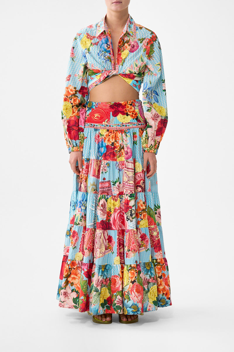 JERSEY SPLICED TIERED SKIRT PAPERS AND CURIOUS CAPERS