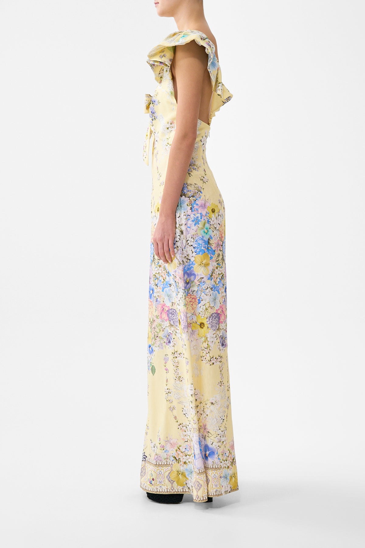 TIE FRONT FRILL SLEEVE JUMPSUIT DARLING BUDS