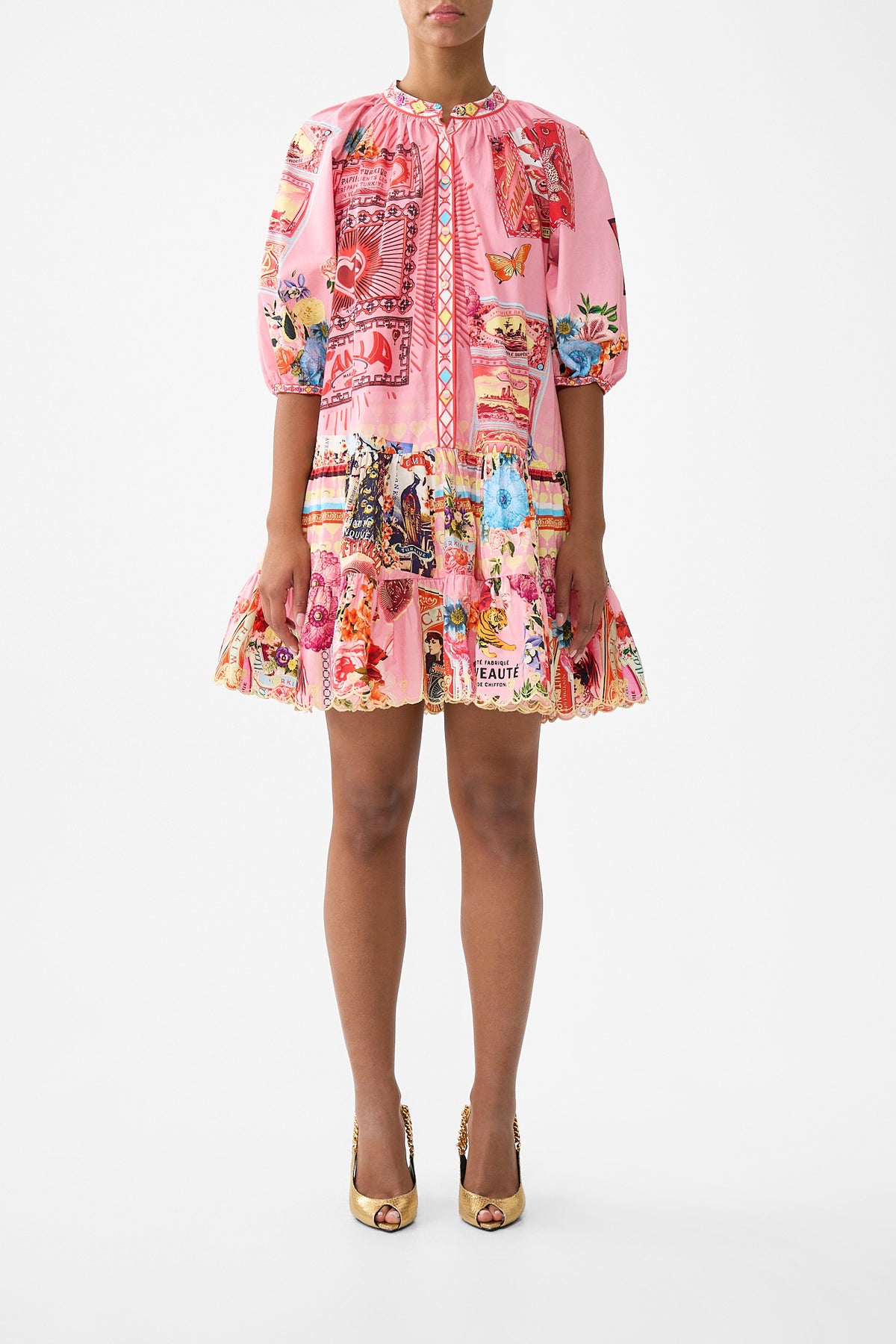 PUFF SLEEVE SHIRT DRESS COLLAGE KINGDOM