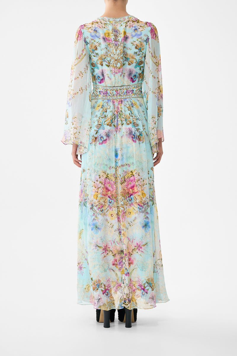 BUTTON FRONT FRILL DRESS BAZAAR BLOOMS