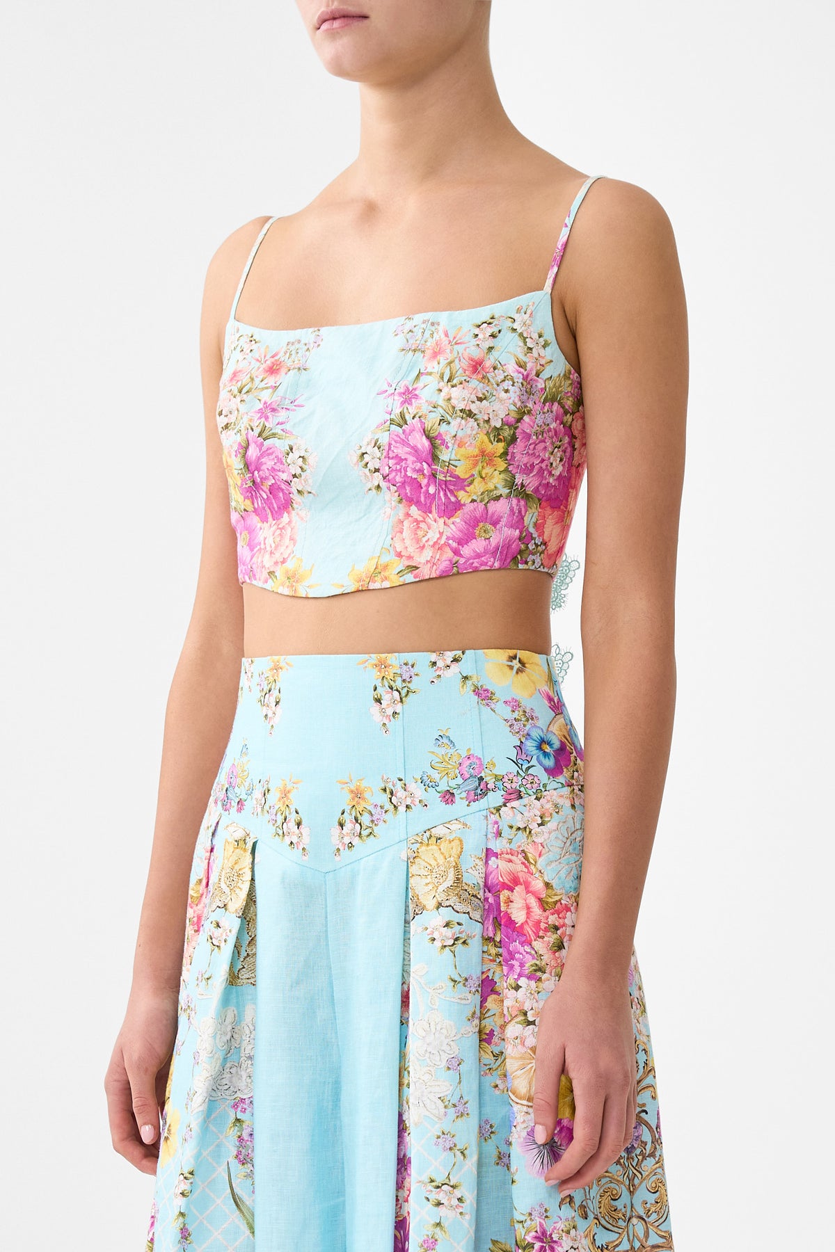 CORSET CROP TOP BAZAAR BLOOMS
