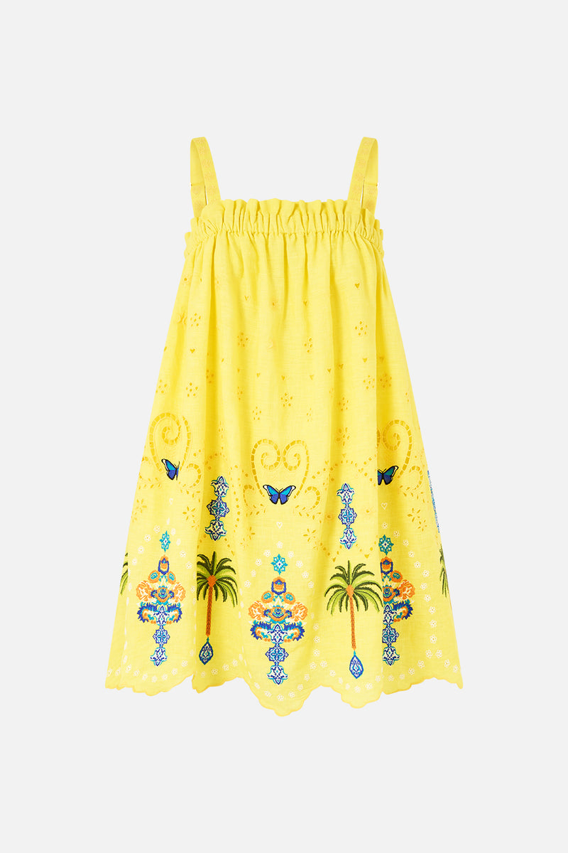 WIDE STRAP SHORT SUNDRESS AROMATIC TIGER FLOWER