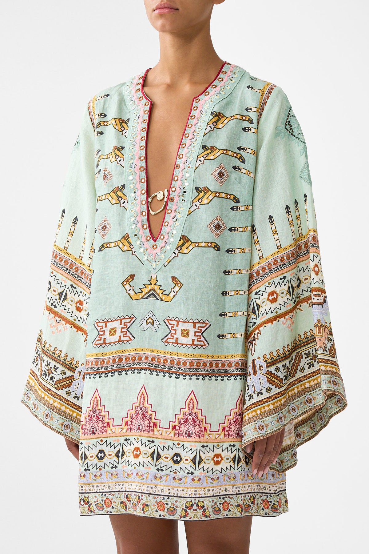 DEEP V-NECK HARDWARE SHORT KAFTAN LEGEND HAS IT