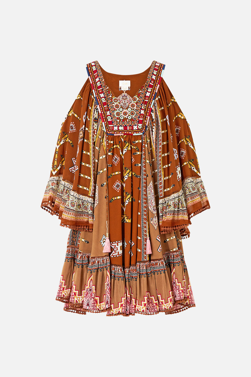 DROP SHOULDER RUFFLE DRESS FABRIC OF TIME