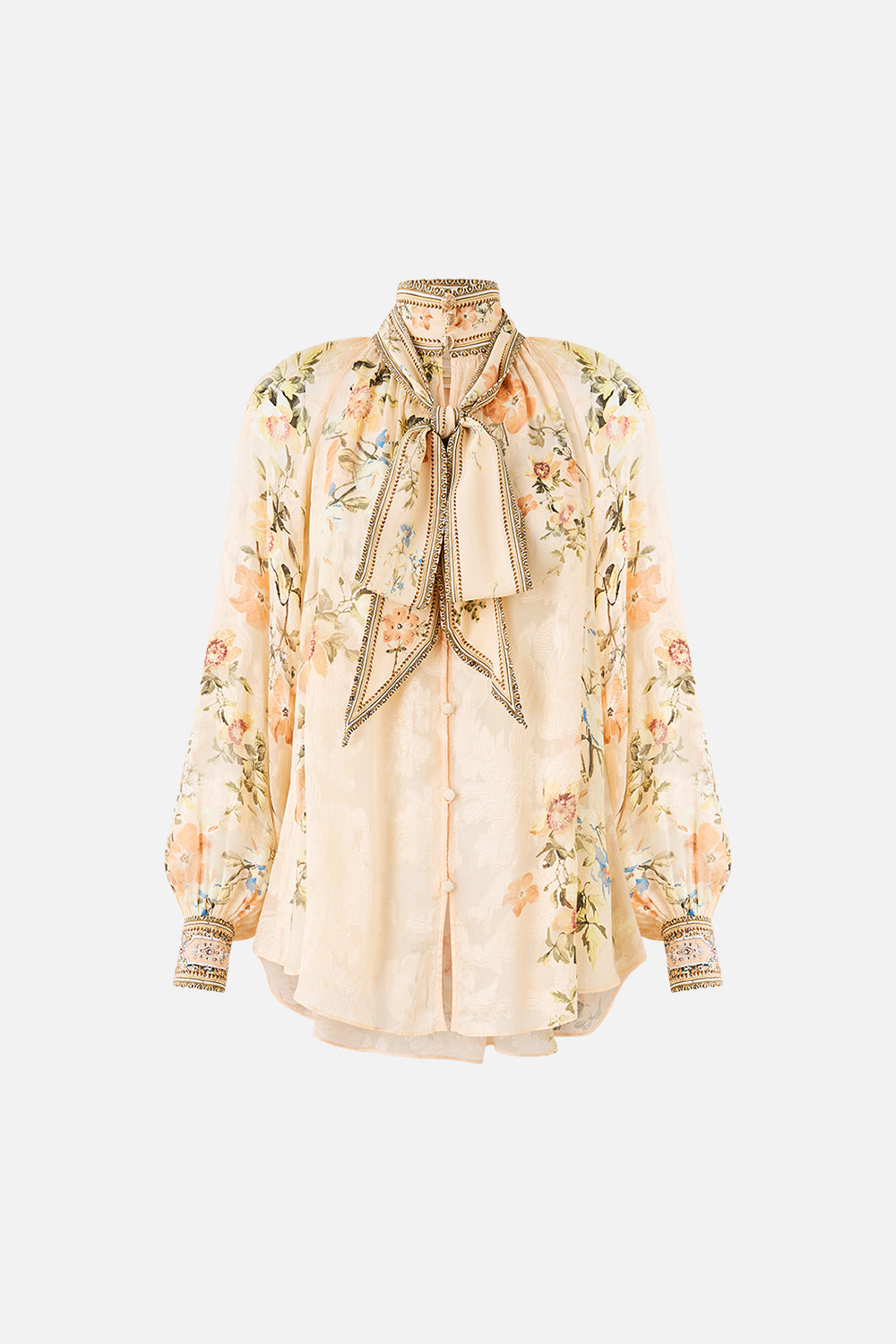 DETACHABLE PUSSY BOW RAGLAN BLOUSE TWILIGHT IN ISTANBUL